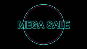 Mega Sale neon light banner. 4k - Powered by Shutterstock - Get 15% off with code: PIKWIZARD15