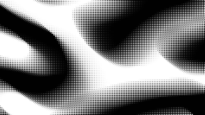 Animated abstract technology black background random dots and grid 4K