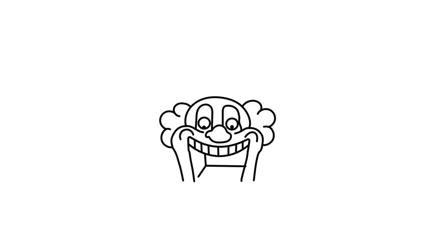 A doodle animated icon of clown mouth circus entrance 

