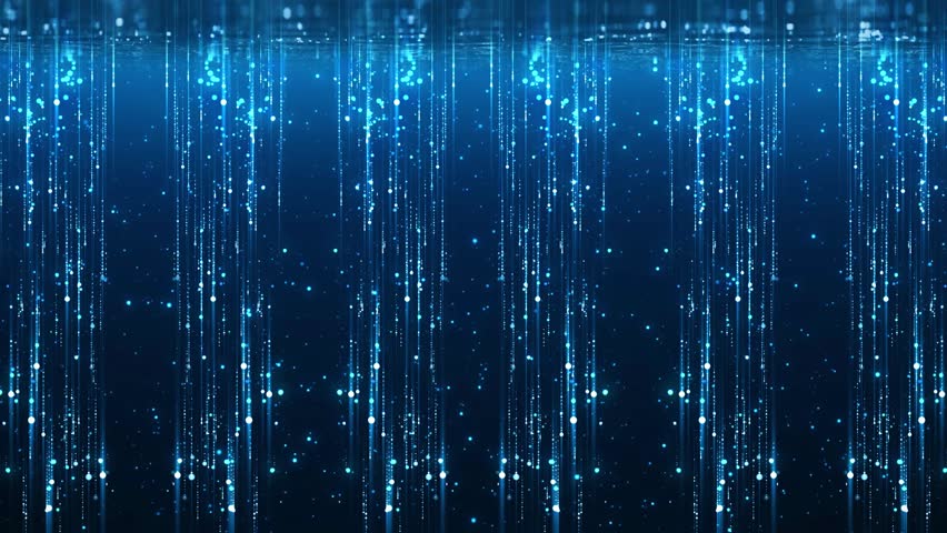 Beautiful luxury blue magical stardust particles trails sparkling. light ray glowing. kaleidoscope. mirror reflects. for Oscar award ceremony event,Modern background,motion design,Loopable,LED,4K