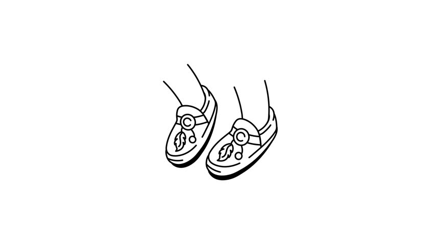 A doodle animated icon of a pair of boho shoe 

