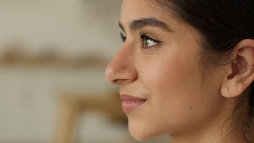 Health problem medicine medication unhealthy ill sick Hindu woman Indian girl Arabian female at home take drug pill remedy drinking glass water drink refresh vitamins supplement healthcare painkiller