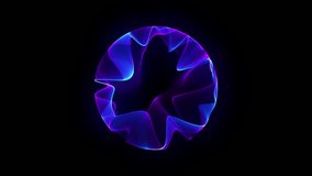 Bright glowing rotating particle 3d sphere in universe. Abstract technology, science, engineering and artificial intelligence isolated background. Animated wave energy ball. Purple laser. 4k loop. - Powered by Shutterstock - Get 15% off with code: PIKWIZARD15