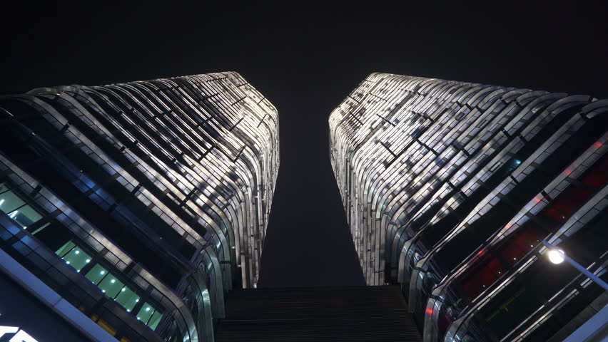 night time illuminated chengdu city famous towers up view panorama 4k china
