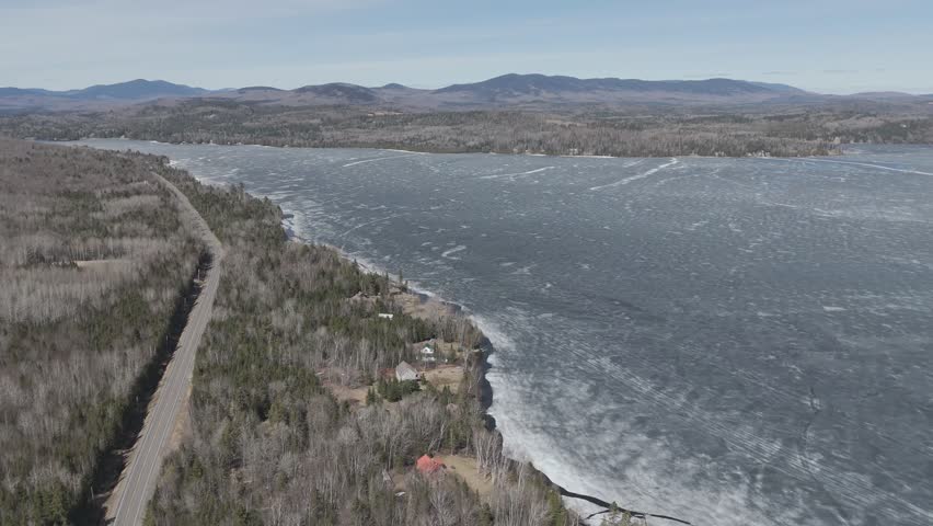 Rangeley lake, rangeley maine frozen lake