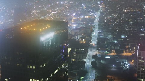 Night Cityscape Timelapse 23 Los Angeles Downtown Traffic