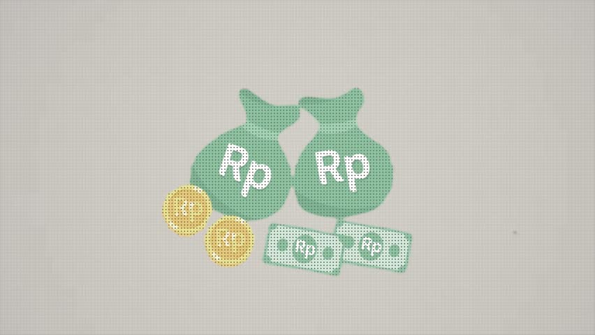 Rupiah Illustartion Collage Animation Footage