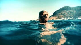 Woman Harmony Mediterranean Sea Beach. Cinematic Inspiration Travel Holiday Trip. Happy Tourist Tropical Island. Weekend Sea Breeze Summertime Vacation Vibes. Wanderlust Explorer Have Great Time Mood - Powered by Shutterstock - Get 15% off with code: PIKWIZARD15