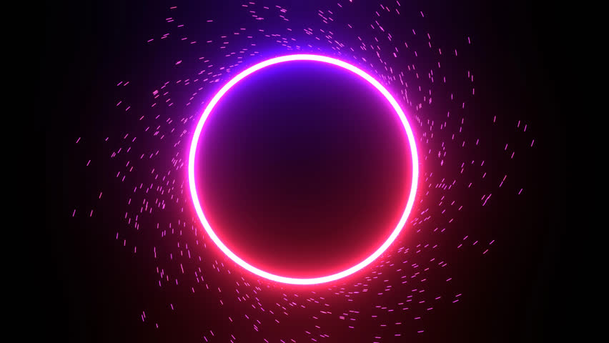 red purple glowing circle abstract motion graphics loop animation