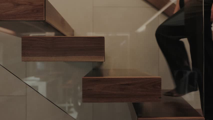 Stylish modern staircase design in a contemporary space, crafted for aesthetics and functionality