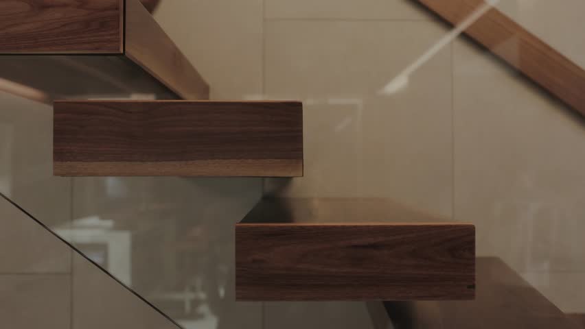Stylish modern staircase design in a contemporary space, crafted for aesthetics and functionality