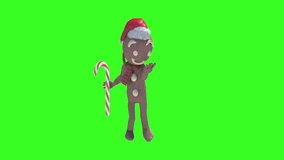 Ginger Bread Man dansing on green 3d render loop  - Powered by Shutterstock - Get 15% off with code: PIKWIZARD15
