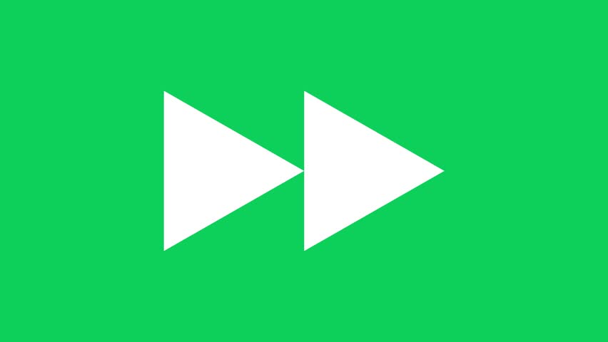 Green Screen Animation Fast Forward Sign Moving Forward. Video Speed ​​Up Icon.