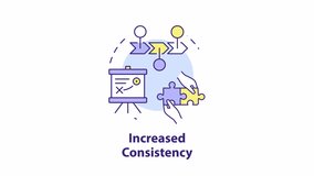 Consistency concept icon animation. Trust building. Business strategy. Project management. Workflow, process. Abstract idea. HD video with alpha channel. Colorful linear circle animated - Powered by Shutterstock - Get 15% off with code: PIKWIZARD15