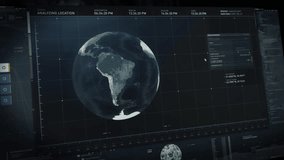 Digital searching system is examining the map of the world. Digital software is searching for the location of the satellite on the world map. Digital searching has located satellites on the world map. - Powered by Shutterstock - Get 15% off with code: PIKWIZARD15