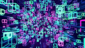 looped 3d animation. motion multicolored glowing cubes - Powered by Shutterstock - Get 15% off with code: PIKWIZARD15