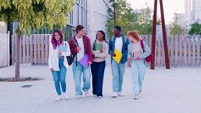Multicultural Group of Students Walking Together on Campus - Powered by Shutterstock - Get 15% off with code: PIKWIZARD15