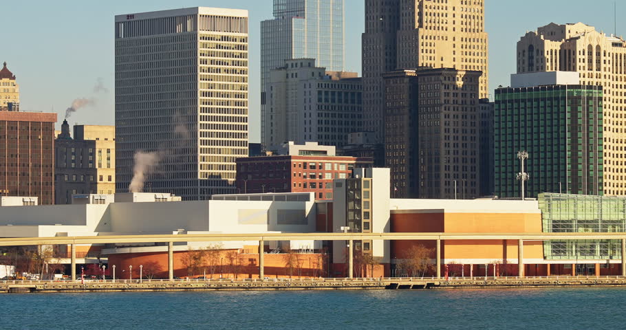 Downtown Buildings Tilt Up View Of New Tower