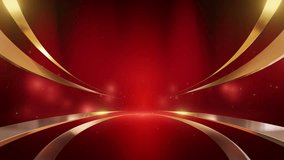 Abstract red background with dynamic golden curves and glowing accents, perfect for luxury, celebration, or elegant design projects. - Powered by Shutterstock - Get 15% off with code: PIKWIZARD15