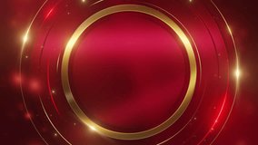 Elegant abstract background with golden circular frames on a vibrant red gradient, enhanced by glowing accents and subtle sparkles. - Powered by Shutterstock - Get 15% off with code: PIKWIZARD15