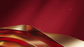 Abstract background featuring smooth golden and red flowing waves with subtle sparkles on a deep red gradient, perfect for luxury designs. - Powered by Shutterstock - Get 15% off with code: PIKWIZARD15