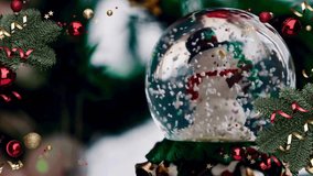 Merry Christmas typography designMerry Christmas and Happy New Year Winter Scene with Snowman,Santa hat ,Christmas Tree,Golden snow flakes and Golden Decorations on Blue Background.Christmas Promotion - Powered by Shutterstock - Get 15% off with code: PIKWIZARD15