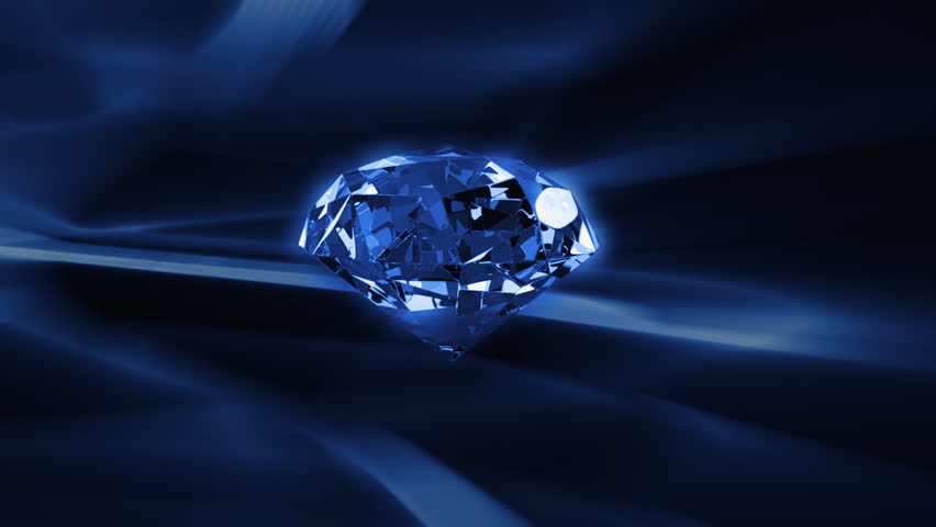 Diamond rotating against abstract background,seamless loop