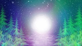 Winter Full Moon with Fractal Pine Trees and Snow Meditation Visualization, Animation, Video - Powered by Shutterstock - Get 15% off with code: PIKWIZARD15