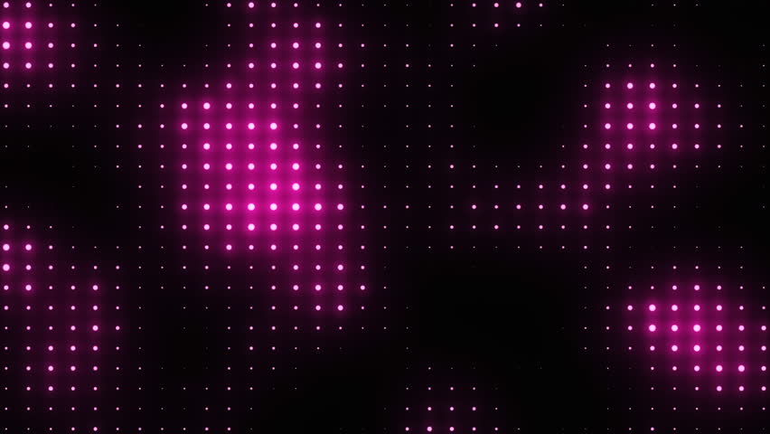Bright glowing rose gold disco background. Crimson flashing wall lights seamless motion. Disco party, VJ animation, LED screen, night club, pop music, fashion event, and holiday. Neon pink disco wall.