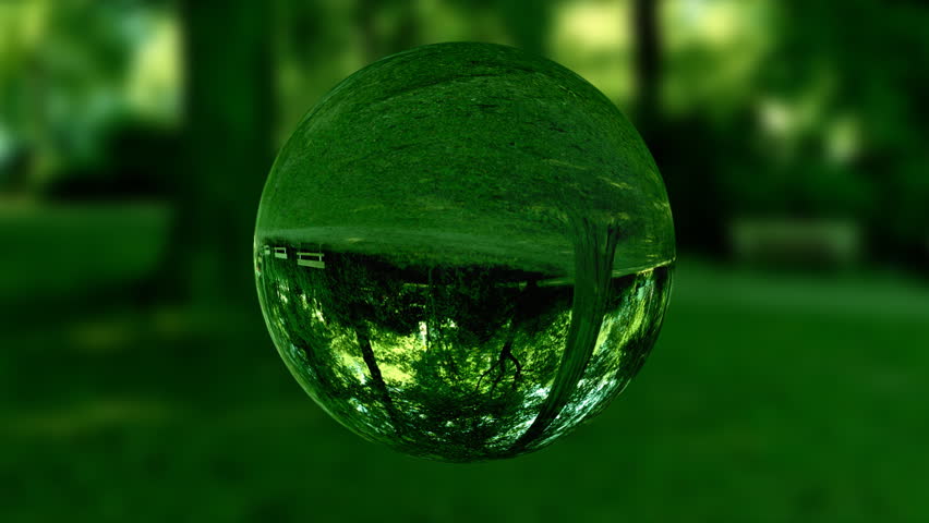 Glass orb or dew,environmental conservation concept,nature refract,looping