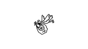 A hand drawn animated icon of stork delivery 

 - Powered by Shutterstock - Get 15% off with code: PIKWIZARD15