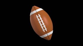 3D American Football Rotating on a Transparent Background. Seamless Loop. 4K - Powered by Shutterstock - Get 15% off with code: PIKWIZARD15