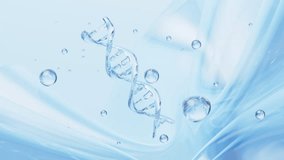 Abstract blue cells and DNA with glass background, 3d rendering. Motion Graphic. - Powered by Shutterstock - Get 15% off with code: PIKWIZARD15