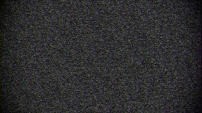 Full Screen TV Static Noise Texture Graphic Overlay with Black Background for Compositing. Television Glitch with Chromatic Aberration. Loss of Signal with Artifacts. VHS Glitching. CRT Transitions. - Powered by Shutterstock - Get 15% off with code: PIKWIZARD15