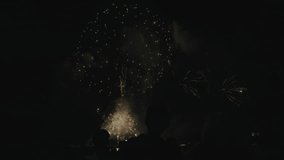 A festive night in Pattaya, where fireworks light up the dark sky with bursts of red, blue, and yellow, symbolizing joy and celebration. - Powered by Shutterstock - Get 15% off with code: PIKWIZARD15