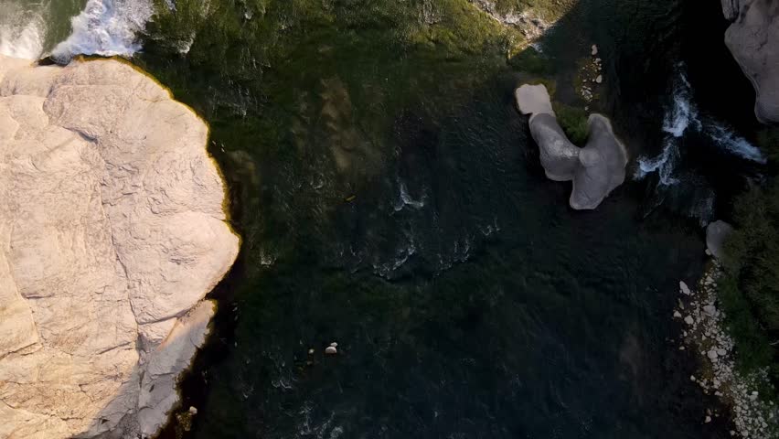 Aerial shot of the beautiful Shoshone Falls on the Snake River in Twin Falls Idaho