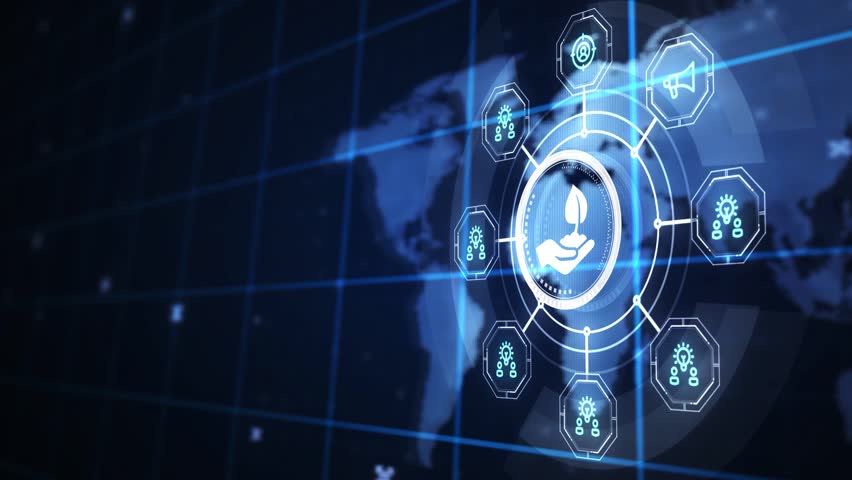 ESG Environmental Social Governance concept. Technology, Internet and network concept.