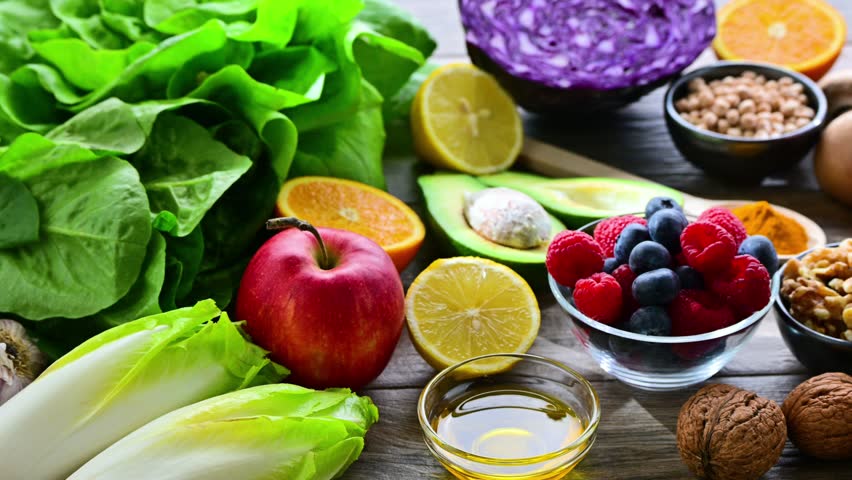 Foods representing anti - inflammatory diet.