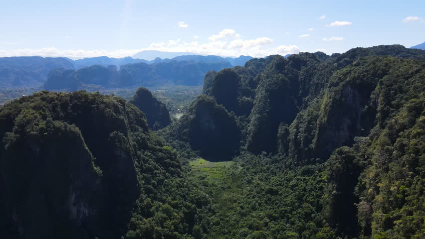 Lush Green Mountains In Sulawesi, Indonesia - Aerial Drone Shot