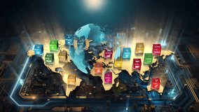 17 SDGs Global Goals World Map Digital Benefits circuit board Concept - Powered by Shutterstock - Get 15% off with code: PIKWIZARD15