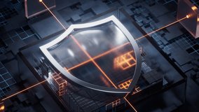 Shield with technological circuit background, 3d rendering. Motion graphic. - Powered by Shutterstock - Get 15% off with code: PIKWIZARD15