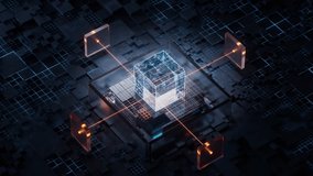 Technology circuit board and core, 3d rendering. Motion graphic. - Powered by Shutterstock - Get 15% off with code: PIKWIZARD15
