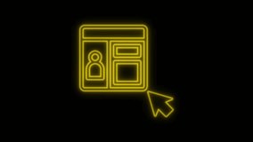 Glowing neon user interface sign animation on a dark background. - Powered by Shutterstock - Get 15% off with code: PIKWIZARD15