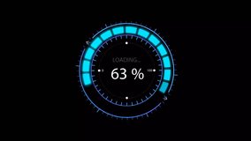 HUD data loading animation on a black screen, showcasing dynamic progress and tech visuals. Perfect for tech, data-driven, or futuristic-themed projects and designs - Powered by Shutterstock - Get 15% off with code: PIKWIZARD15