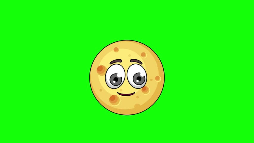 Thumbs-up round cheese cartoon loop animation on a green screen