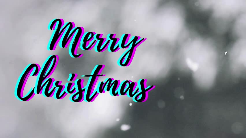 Merry Christmas letter animated in snow bakcground, can be used for marketing, advertising, video message or digital content