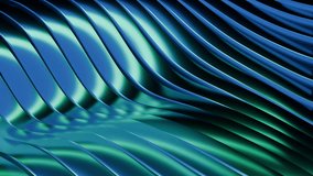 3d Abstract geometric stripe wavy blue green background, chrome material - Powered by Shutterstock - Get 15% off with code: PIKWIZARD15