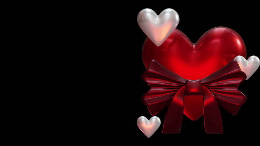 Happy valentines day 3D animation love ornament in red pink background for banner, social media feed wallpaper stories high resolution rendering V3
