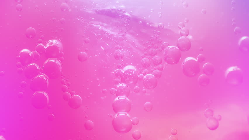 Pink Soda Drink Bubbling Detail
