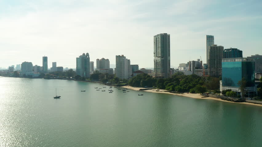Gurney Bay Penang aerial view, George Town, Malaysia